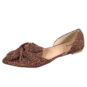 Torrid Leopard Twist Bow D'Orsay Women Flat Size 10 Extra Wide Leopard Print